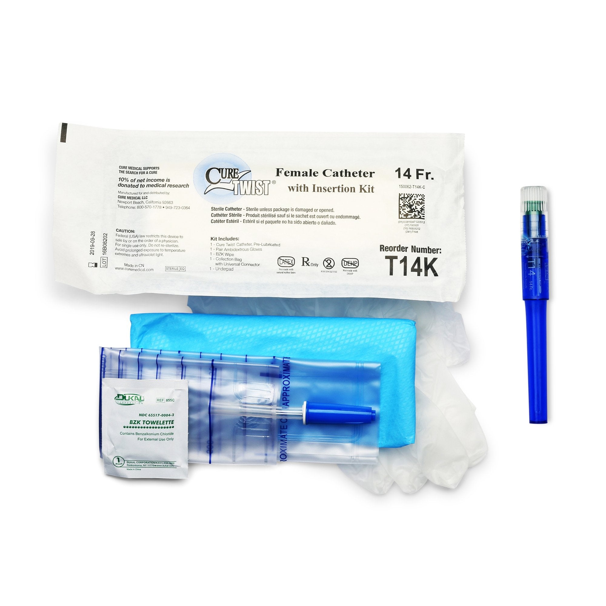 Cure Twist Intermittent Catheter Kit, 14 Fr. – SurfMed