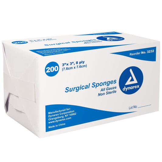 dynarex Gauze Sponge, 3 x 3 Inch, Eight-Ply