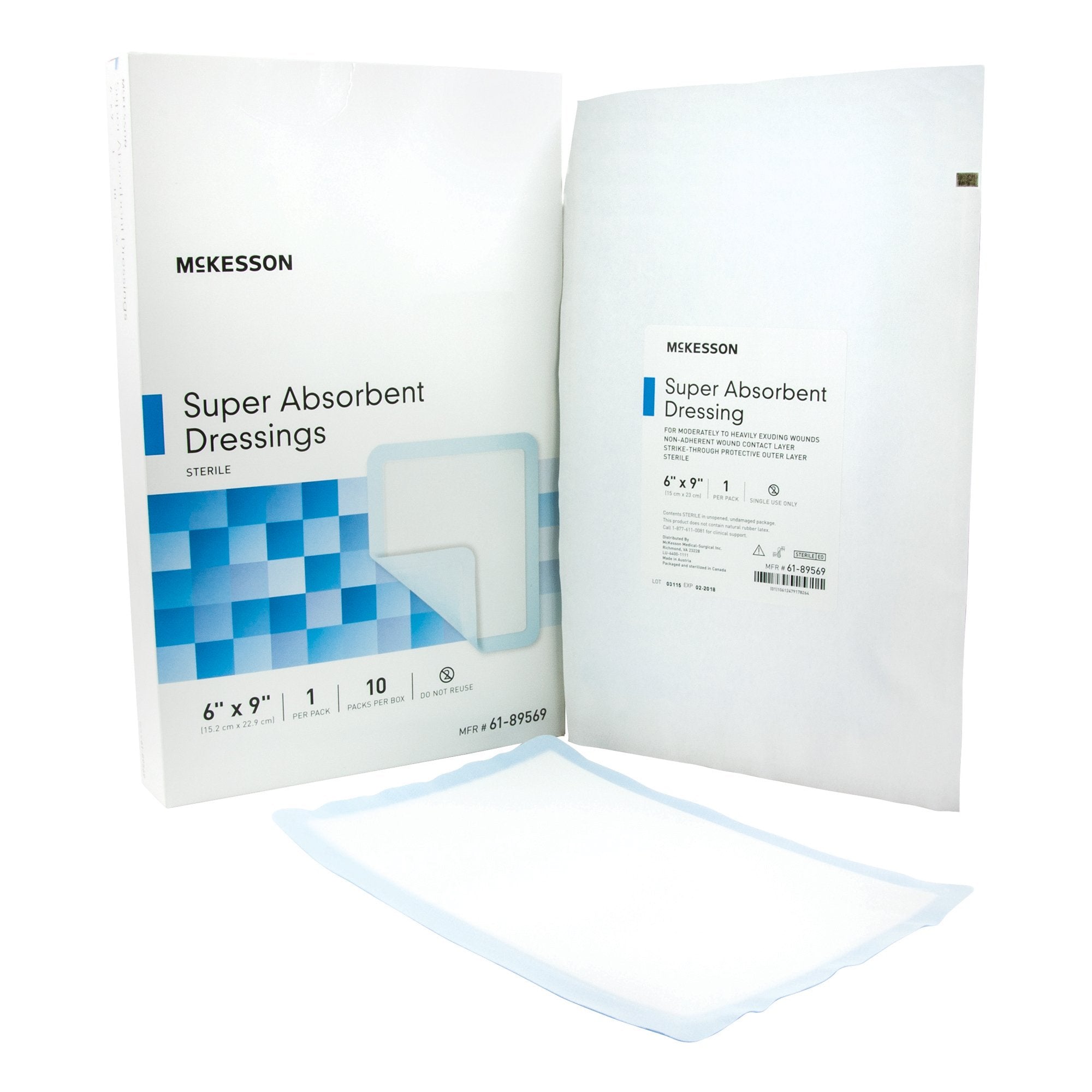 McKesson Super Absorbent Dressing, 6 x 9 Inch – SurfMed