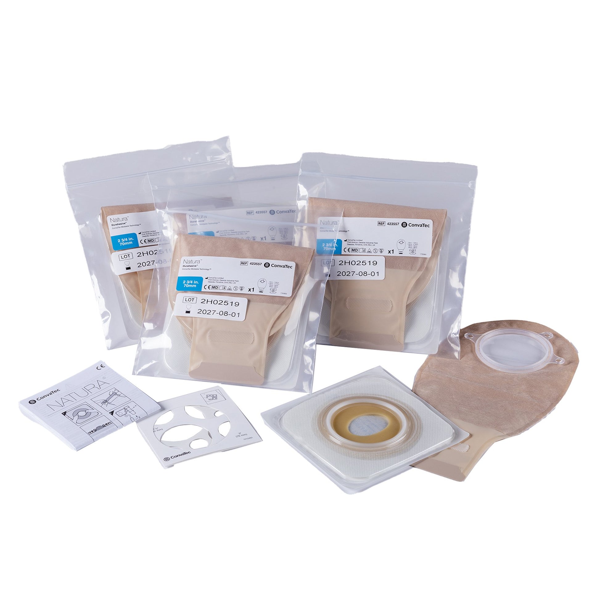 Ostomy Pouch Natura One-Piece System Mold to Fit 2-3/4 Inch Stoma Drainable