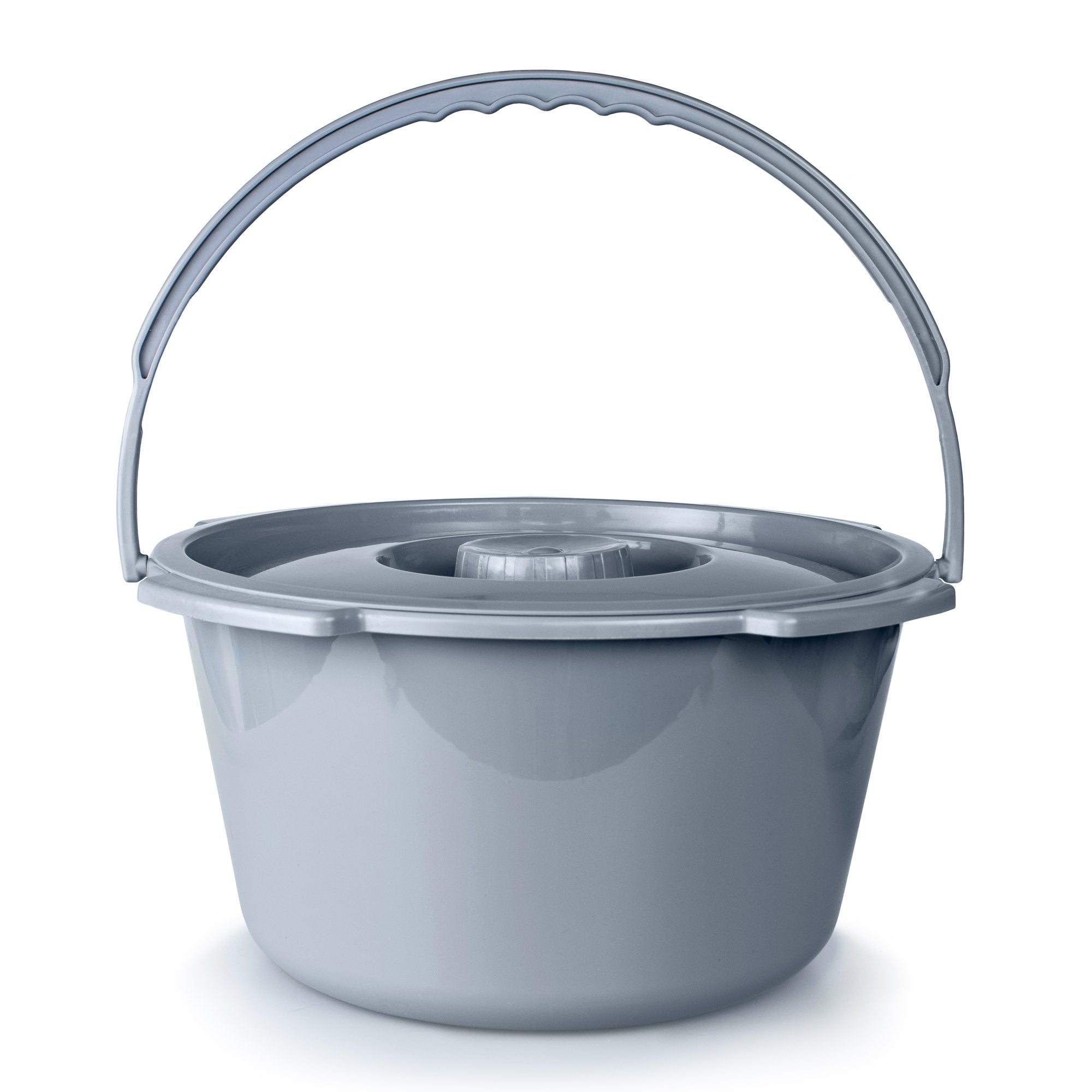 McKesson Commode Bucket With Metal Handle And Cover, 7-1/2 Quart, Gray ...