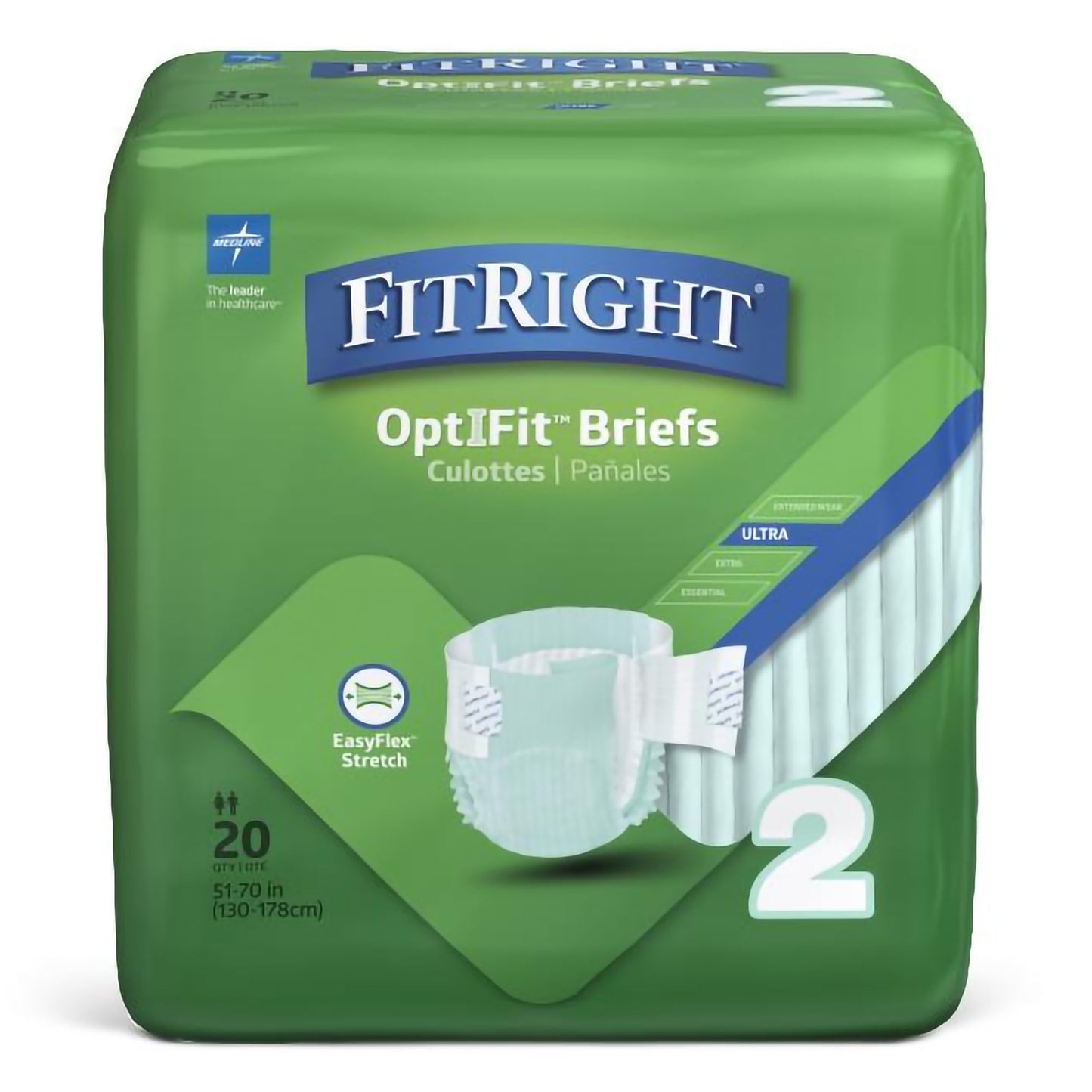 Incontinence Brief FitRight™ Stretch Ultra Adult Large / X-Large Unisex Disposable Heavy Absorbency