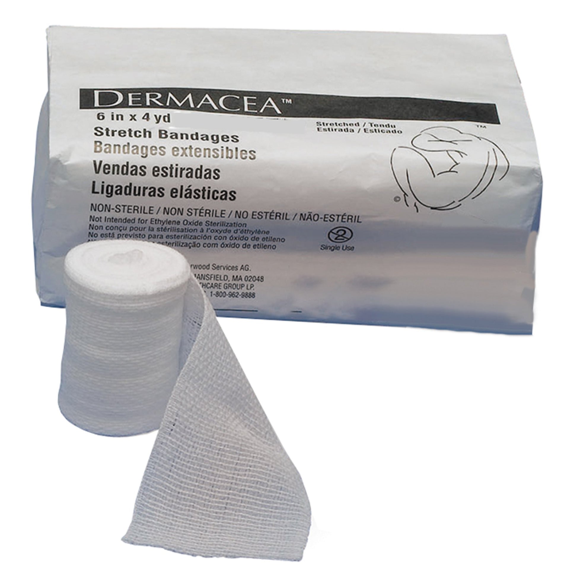 Dermacea™ Sterile Conforming Bandage, 6 Inch x 4 Yard, One-Ply