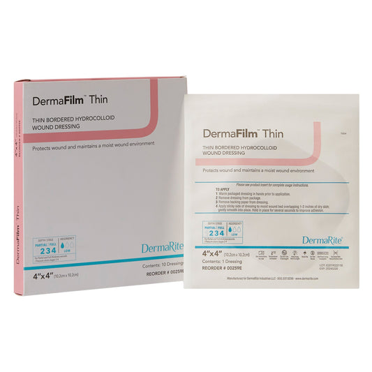 DermaFilm Hydrocolloid Dressing, 4 x 4 Inch