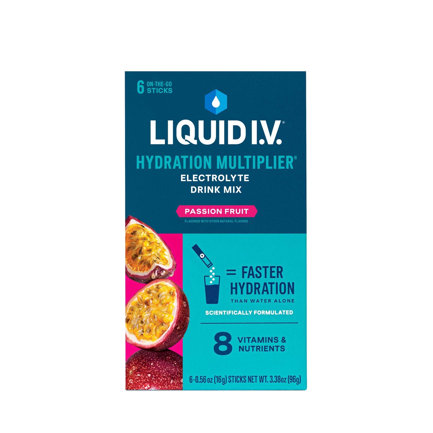 Oral Electrolyte Solution Liquid I.V. Hydration Multiplier Passion Fruit Flavor 0.56 oz.