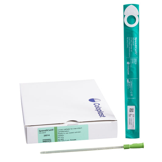 SpeediCath Female Urethral Catheter, 14 Fr, Straight Tip