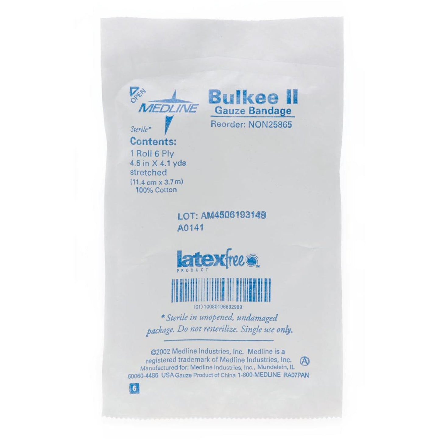 Bulkee II Sterile Fluff Bandage Roll, 4-1/2 Inch x 4-1/10 Yard, 6-Ply