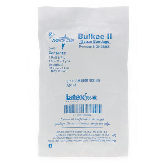 Bulkee II Sterile Fluff Bandage Roll, 4-1/2 Inch x 4-1/10 Yard, 6-Ply