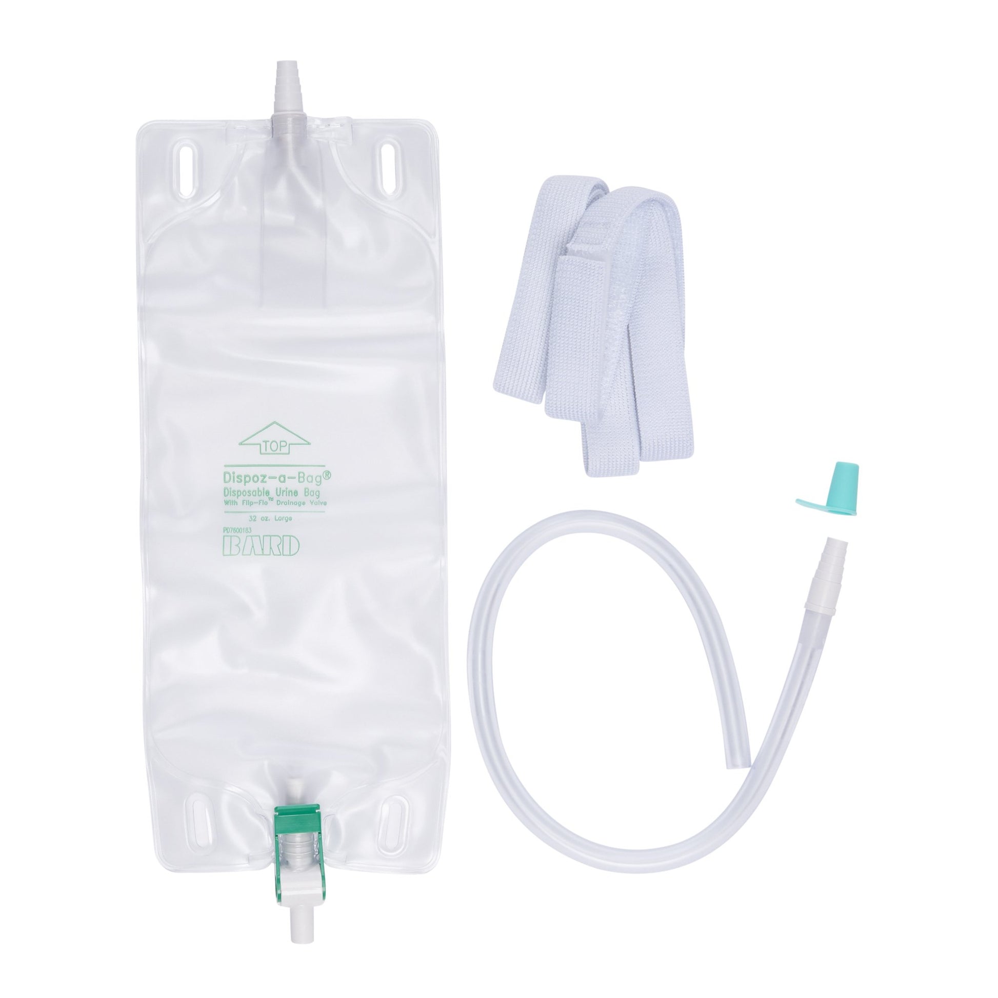 Bard Dispoz-a-Bag Urinary Leg Bag, Flip-Flo™ Valve, 32 oz