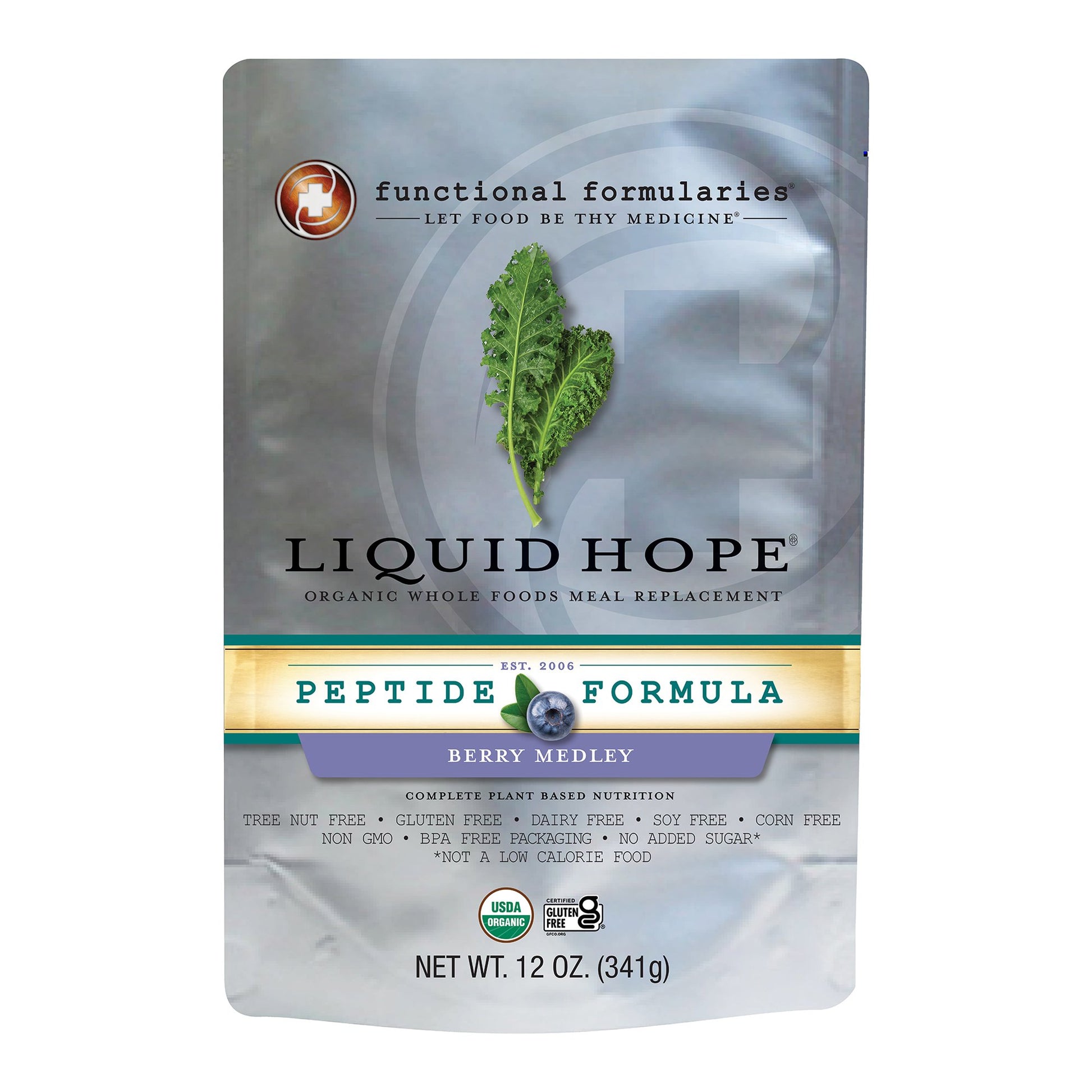 Oral Supplement Liquid Hope Peptide Formula Berry Medley Flavor Liquid 12 oz. Pouch