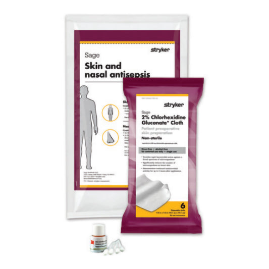 Skin and Nasal Prep Kit Sage Nose To Toes™ Soft Pack 2% / 5% Strength CHG (Chlorhexidine Gluconate) / Povidone-Iodine NonSterile