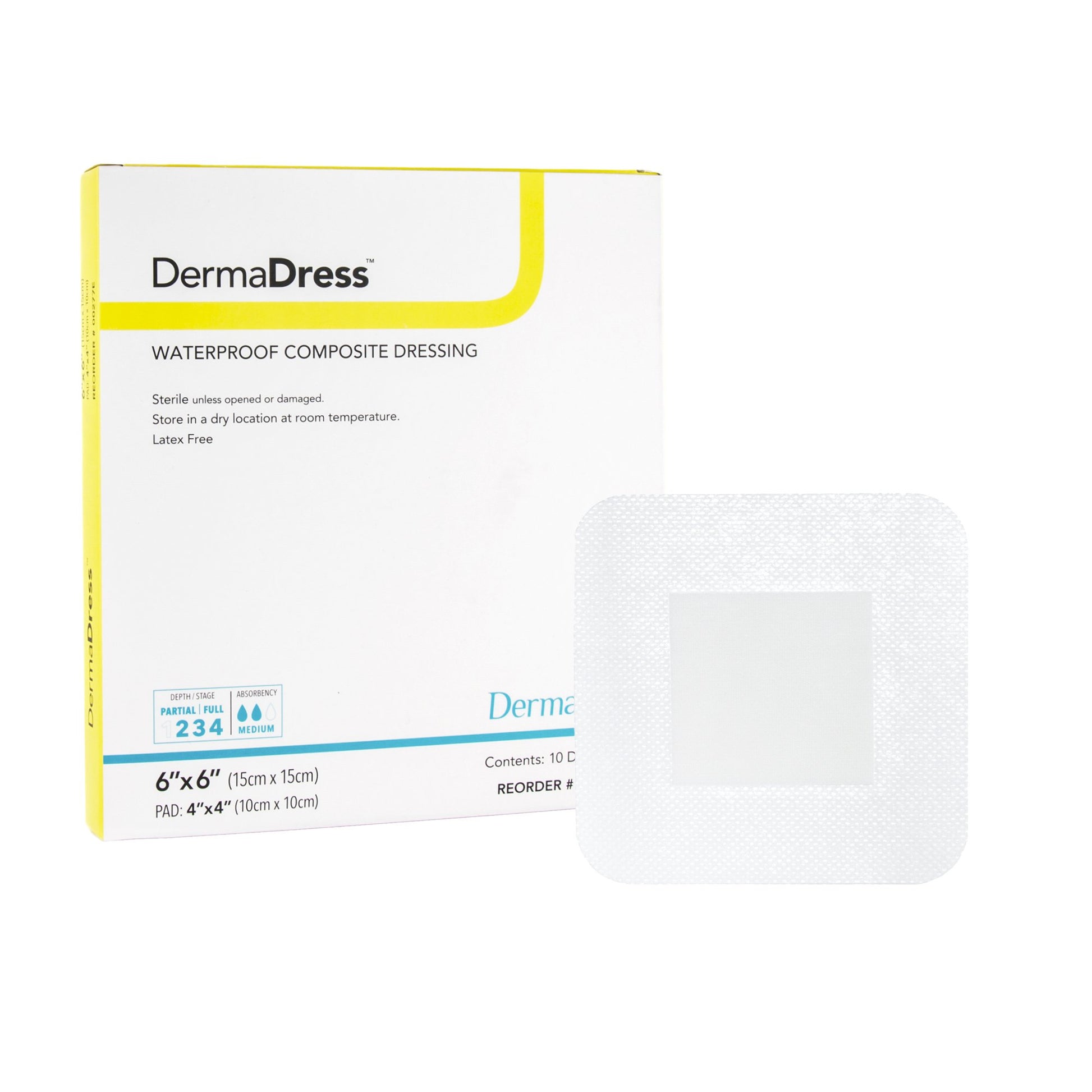 DermaDress Composite Dressing, 6 x 6 inch – SurfMed
