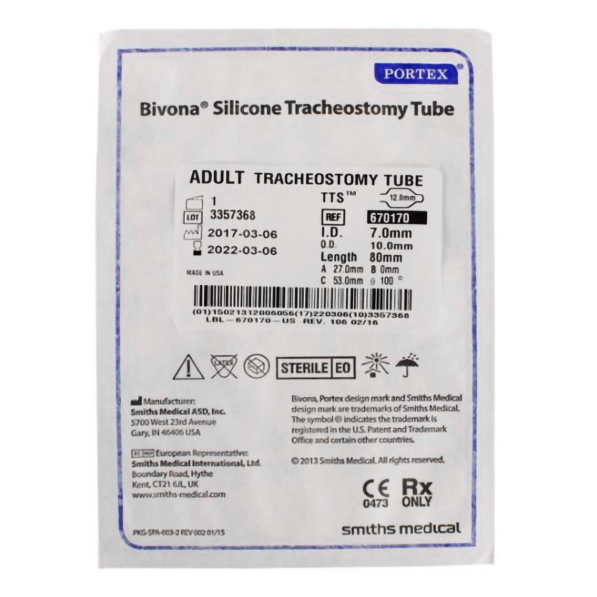 Bivona TTS™ Tracheostomy Tube, Size 7