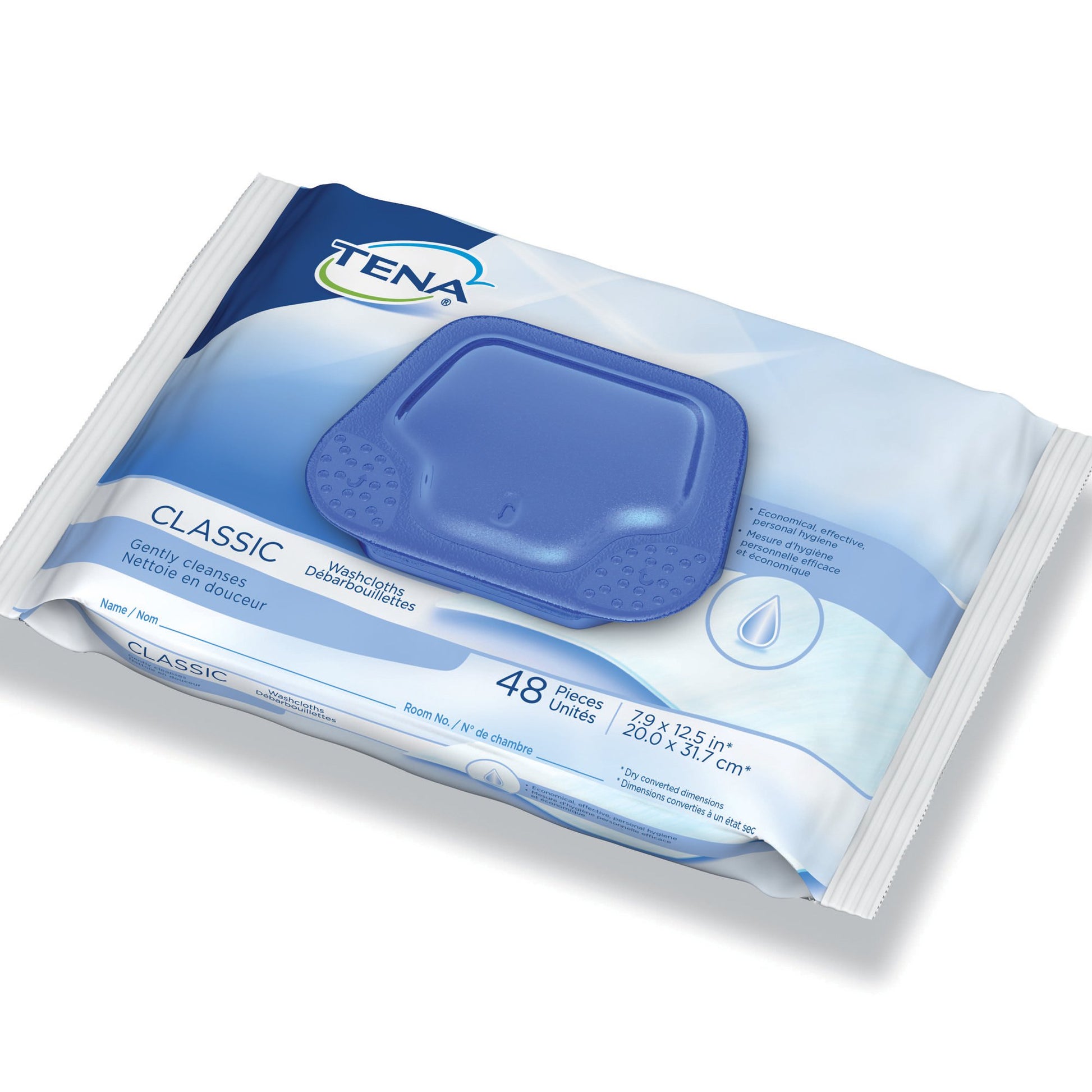Tena Classic Disposable Personal Cleansing Wipe, Alcohol-Free, Scented
