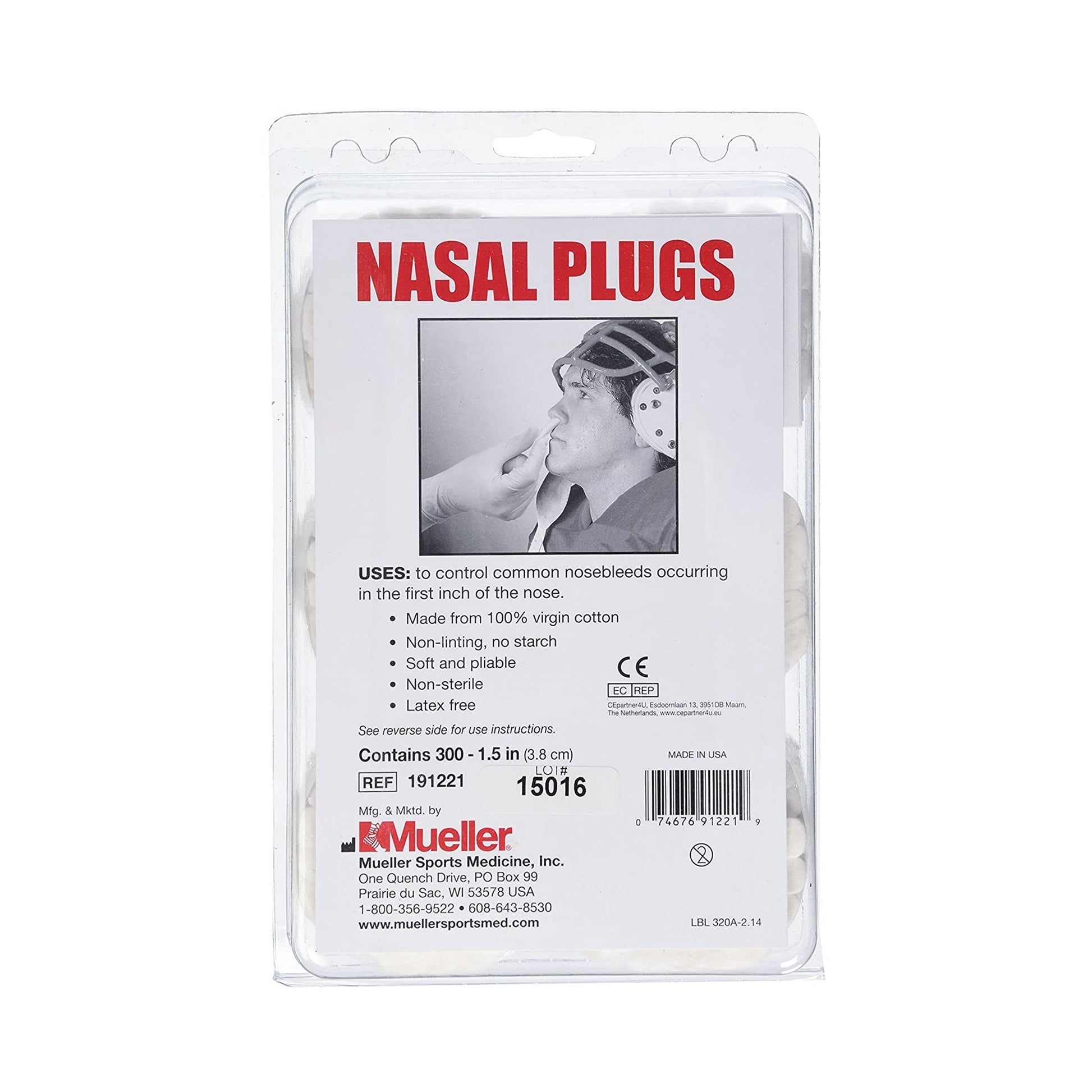 Mueller Sports Medicine Nasal Plug, 1.5 Inch
