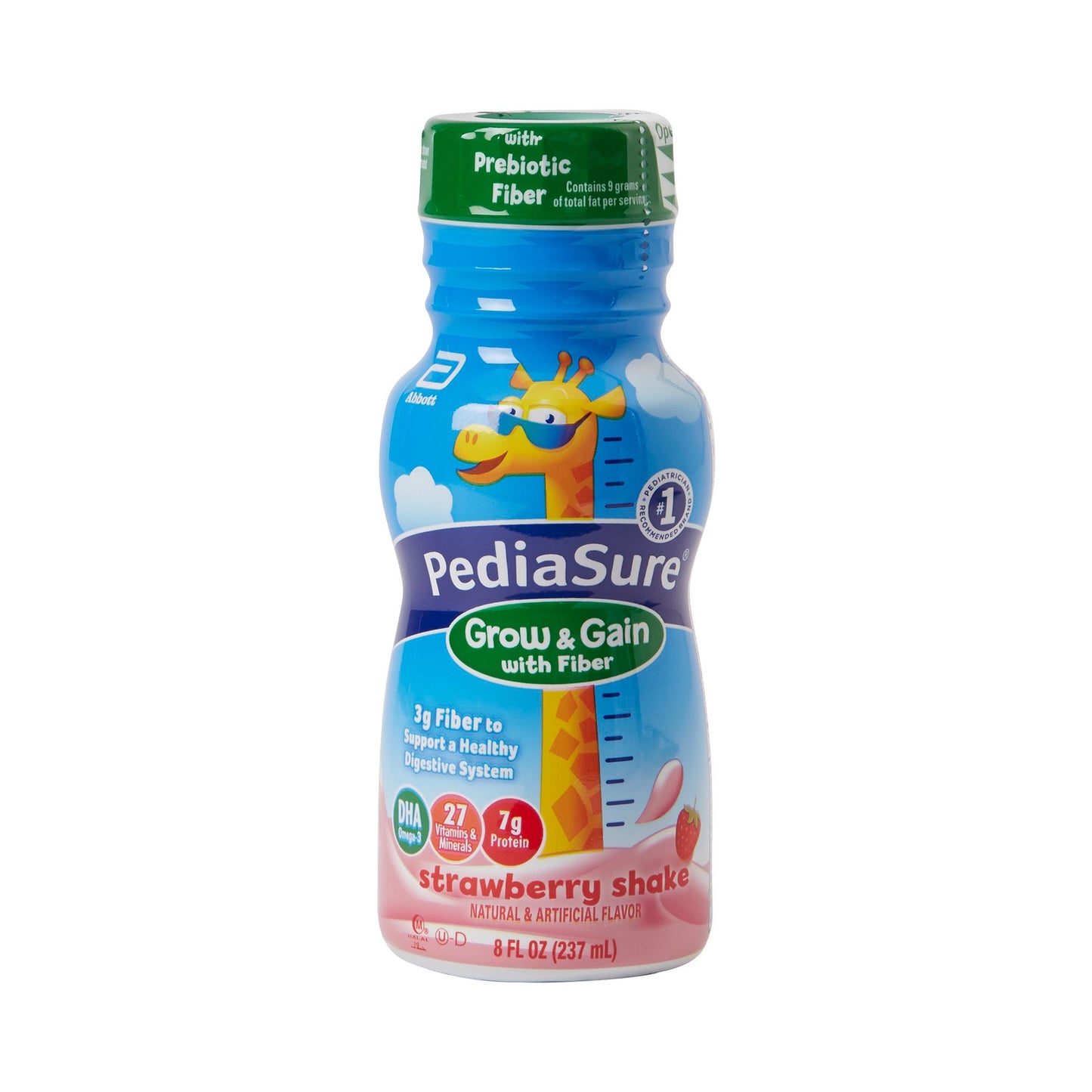 PediaSure Grow & Gain with Fiber Strawberry Pediatric Oral Supplement, 8 oz. Bottle