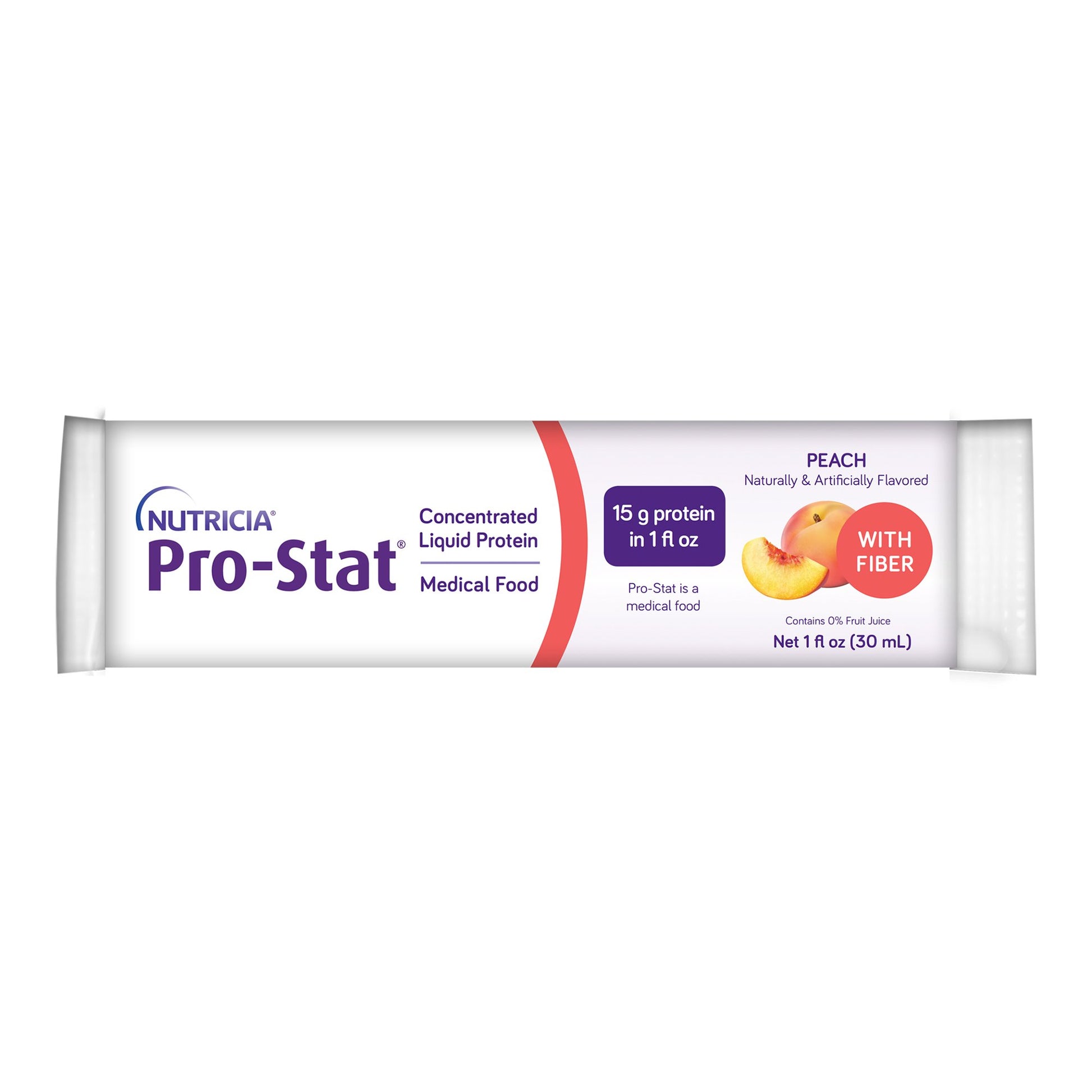 Oral Supplement Pro-Stat with Fiber Peach Flavor Liquid 1 oz. Individual Packet