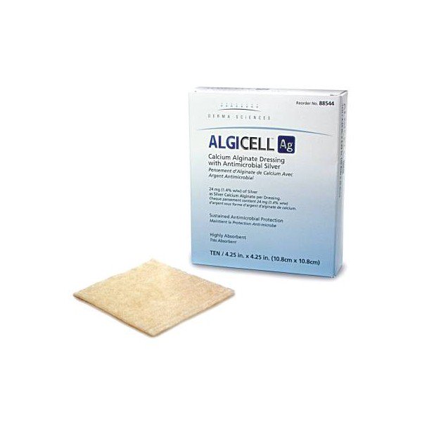 Algicell Ag Silver Calcium Alginate Dressing, 4 x 5 Inch