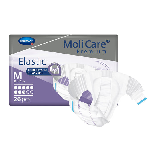 MoliCare Premium Elastic 8 Drop Absorbency Incontinence Briefs, Medium