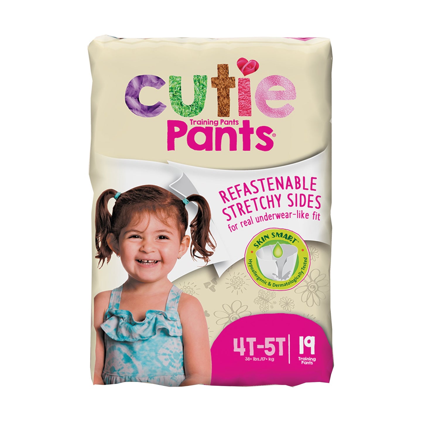Cutie Pants Toddler Training Pants, Pink Princess Print, 4T – 5T, Over 35 lbs.