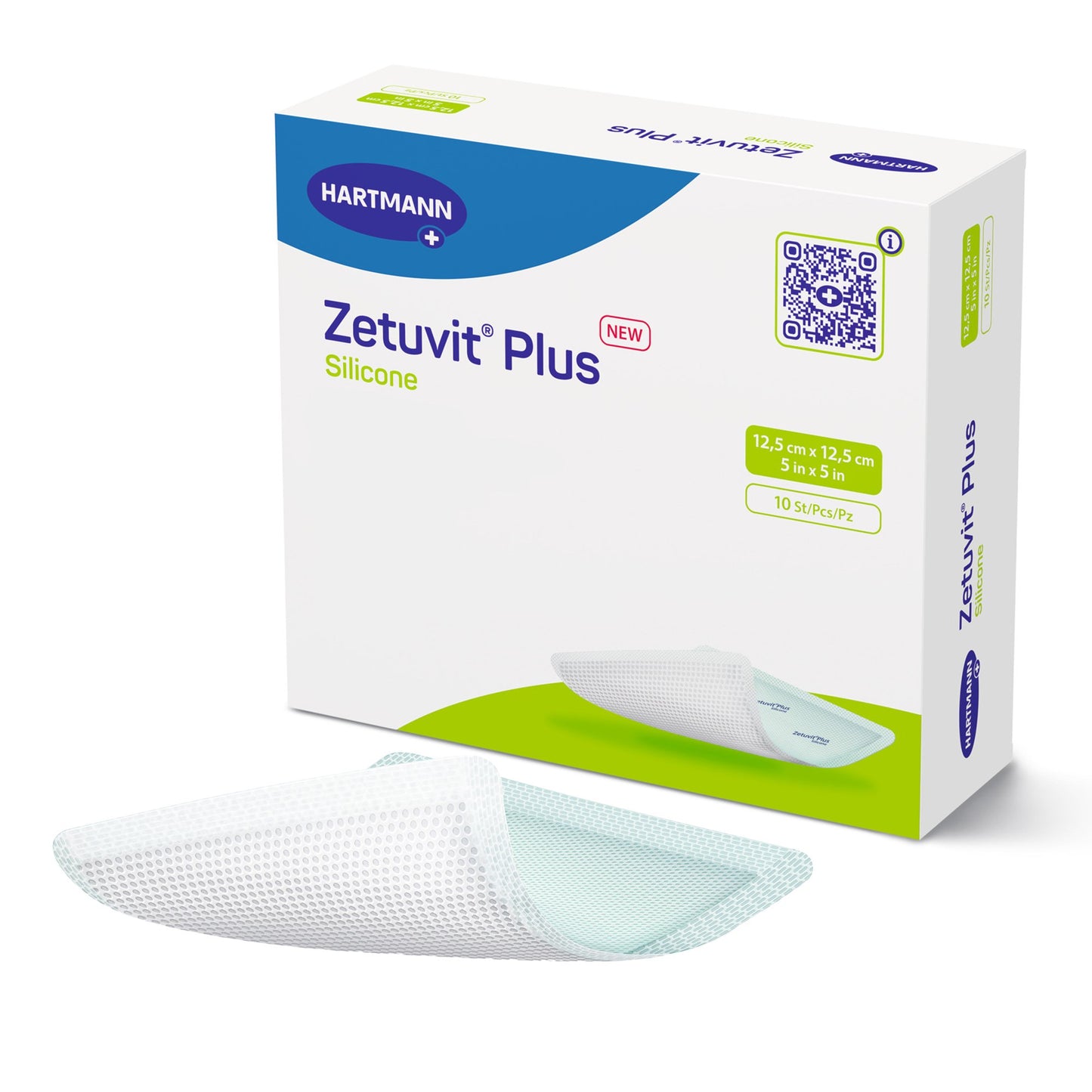 Zetuvit Plus Silicone Super Absorbent Dressing, 5 x 5 Inch