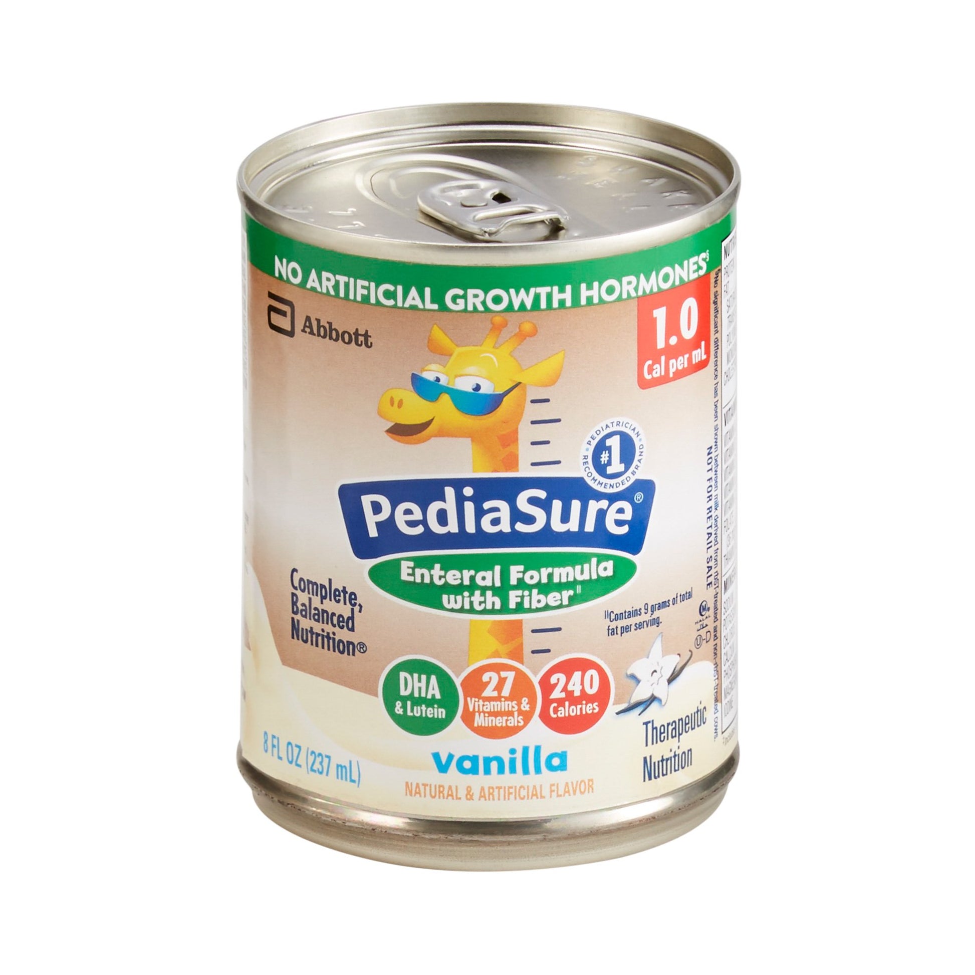 PediaSure Enteral Formula with Fiber, Vanilla, 8-ounce Can