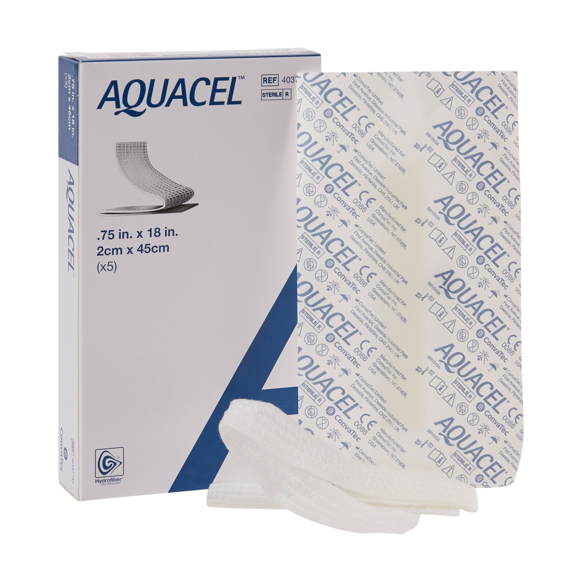 Aquacel Ribbon Hydrofiber Gelling Fiber Wound Dressing, x 18 Inch