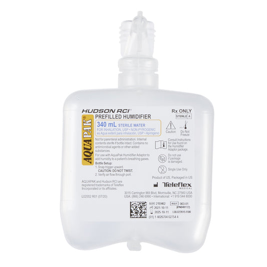 Aquapak Prefilled Bubble Humidifier Water Resevoir, 340 mL