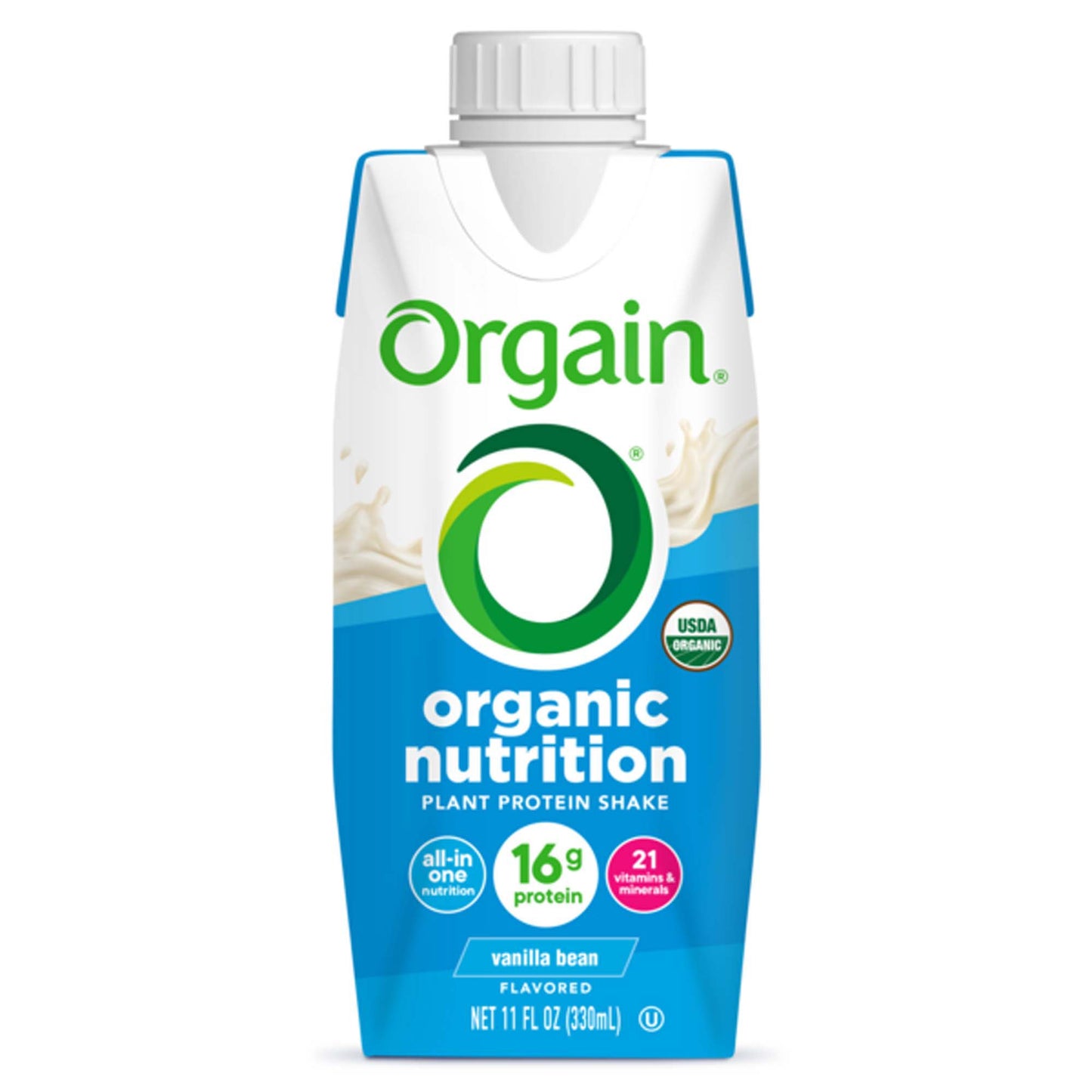 Oral Supplement Orgain Organic Nutrition™ Vegan Shake Vanilla Bean Flavor Liquid 11 oz. Carton