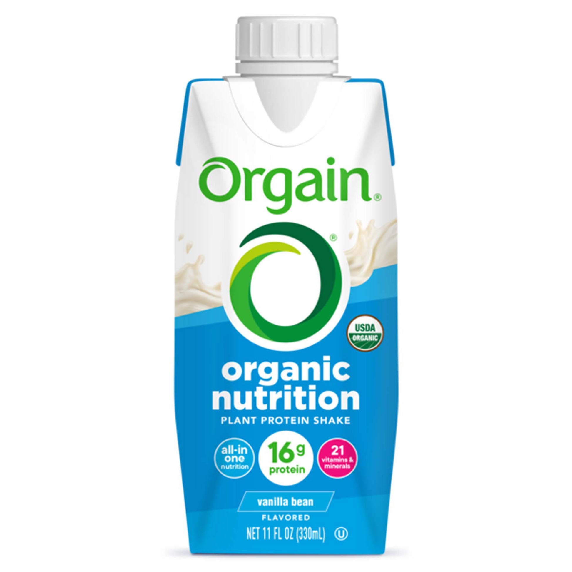 Oral Supplement Orgain Organic Nutrition™ Vegan Shake Vanilla Bean Flavor Liquid 11 oz. Carton