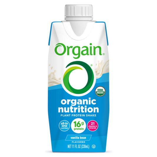 Oral Supplement Orgain Organic Nutrition™ Vegan Shake Vanilla Bean Flavor Liquid 11 oz. Carton
