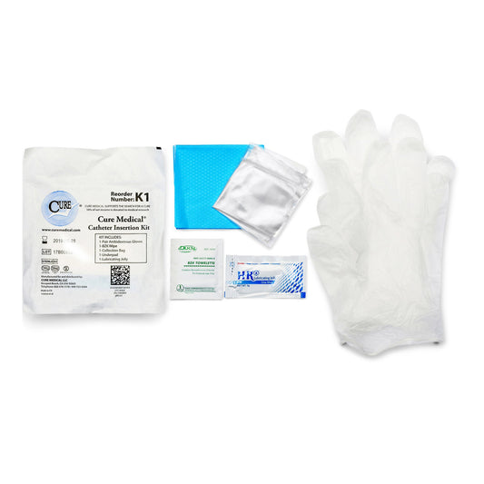 Cure Medical Catheter Insertion Tray with Zip Lock Bag