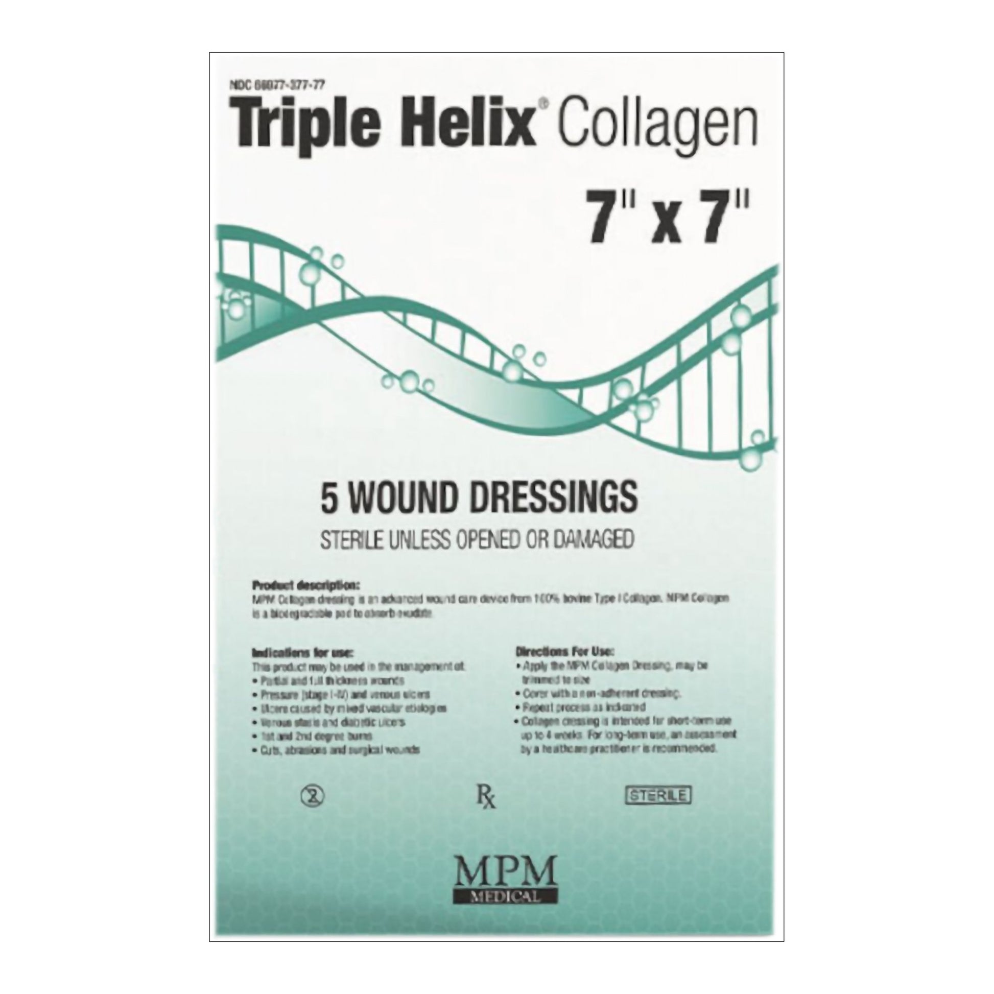 Collagen Dressing Triple Helix 7 X 7 Inch Square Sterile