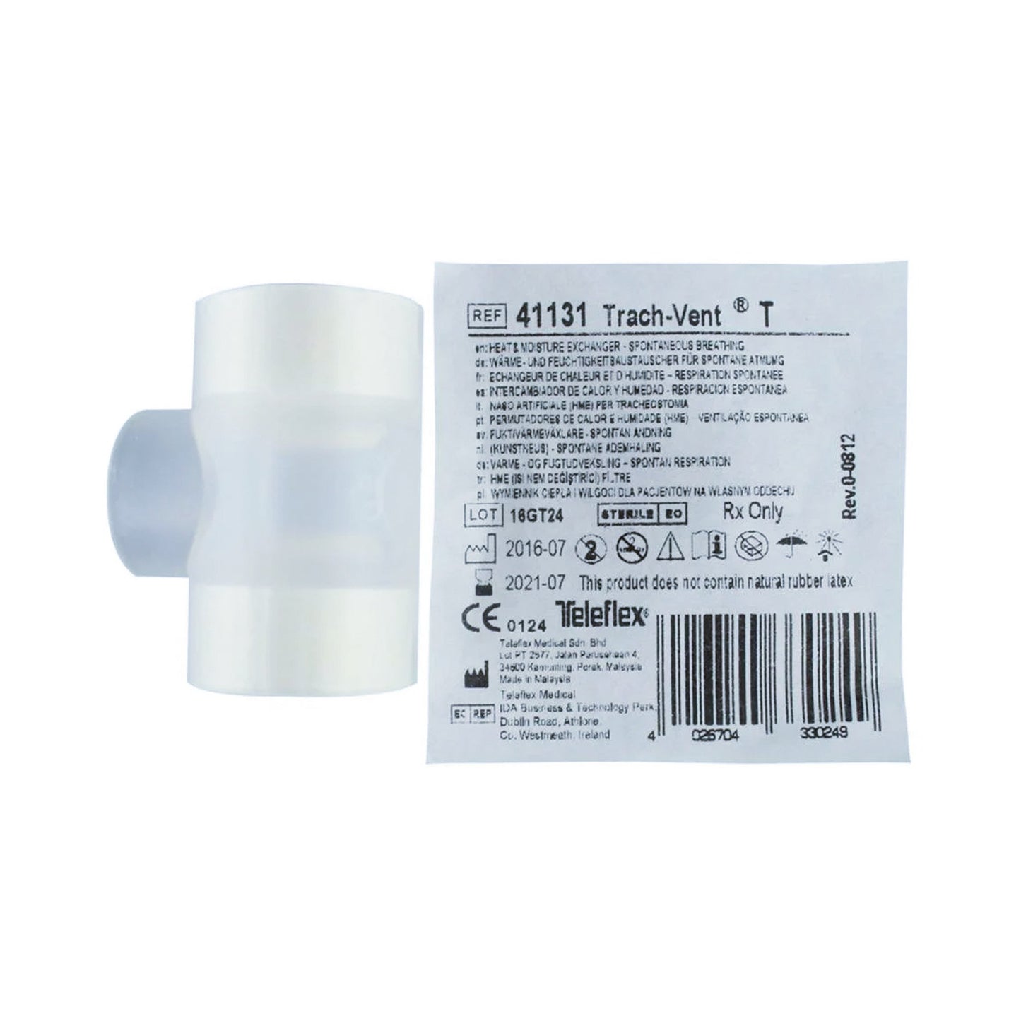 Trach-Vent Heat and Moisture Exchanger, for use with Trachesotomy Tube