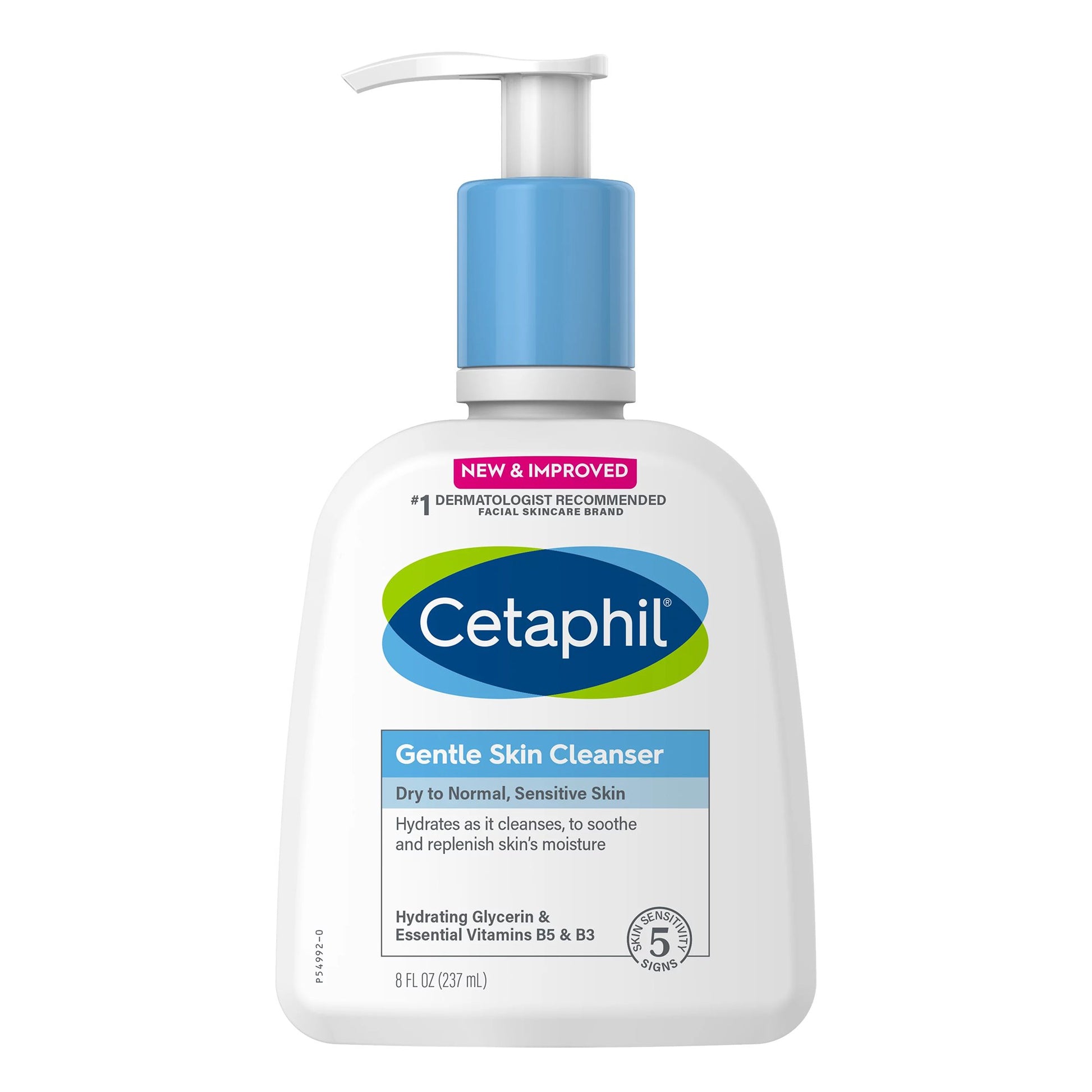 Cetaphil Gentle Skin Cleanser Normal To Dry Skin Unscented, 8-ounce Pump Bottle