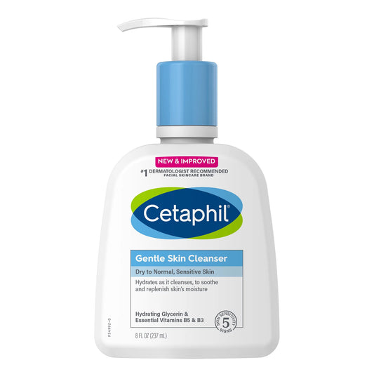 Cetaphil Gentle Skin Cleanser Normal To Dry Skin Unscented, 8-ounce Pump Bottle