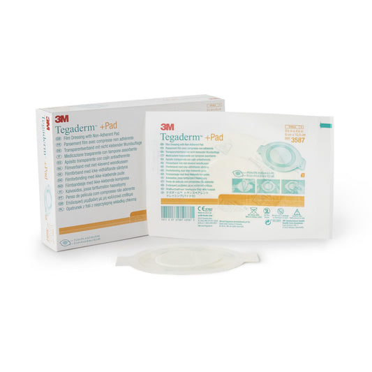 3M™ Tegaderm™ Transparent Film Dressing with Pad, 3.5 x 4 Inch