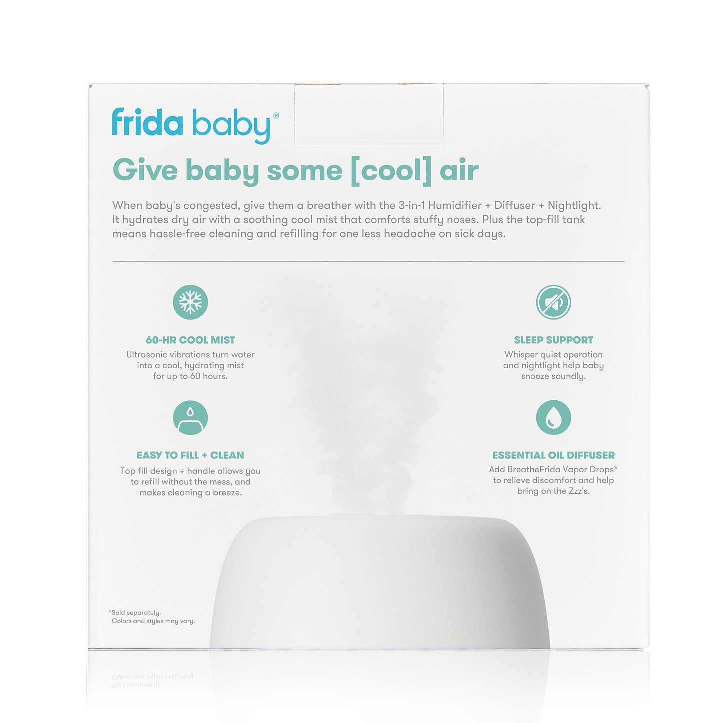 3 in 1 Humidifier Difuser and Nighlight BreatheFrida™ 0.5 Gal Water Neonate / Infant