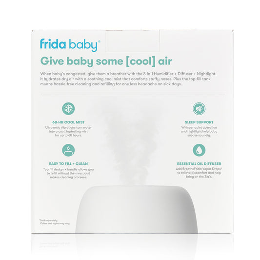 3 in 1 Humidifier Difuser and Nighlight BreatheFrida™ 0.5 Gal Water Neonate / Infant