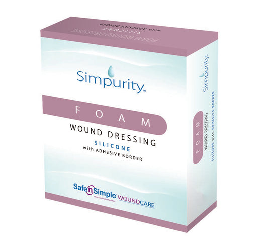 Foam Dressing Simpurity™ 3 X 3 Inch With Border Without Film Backing Silicone Face and Border Square Sterile