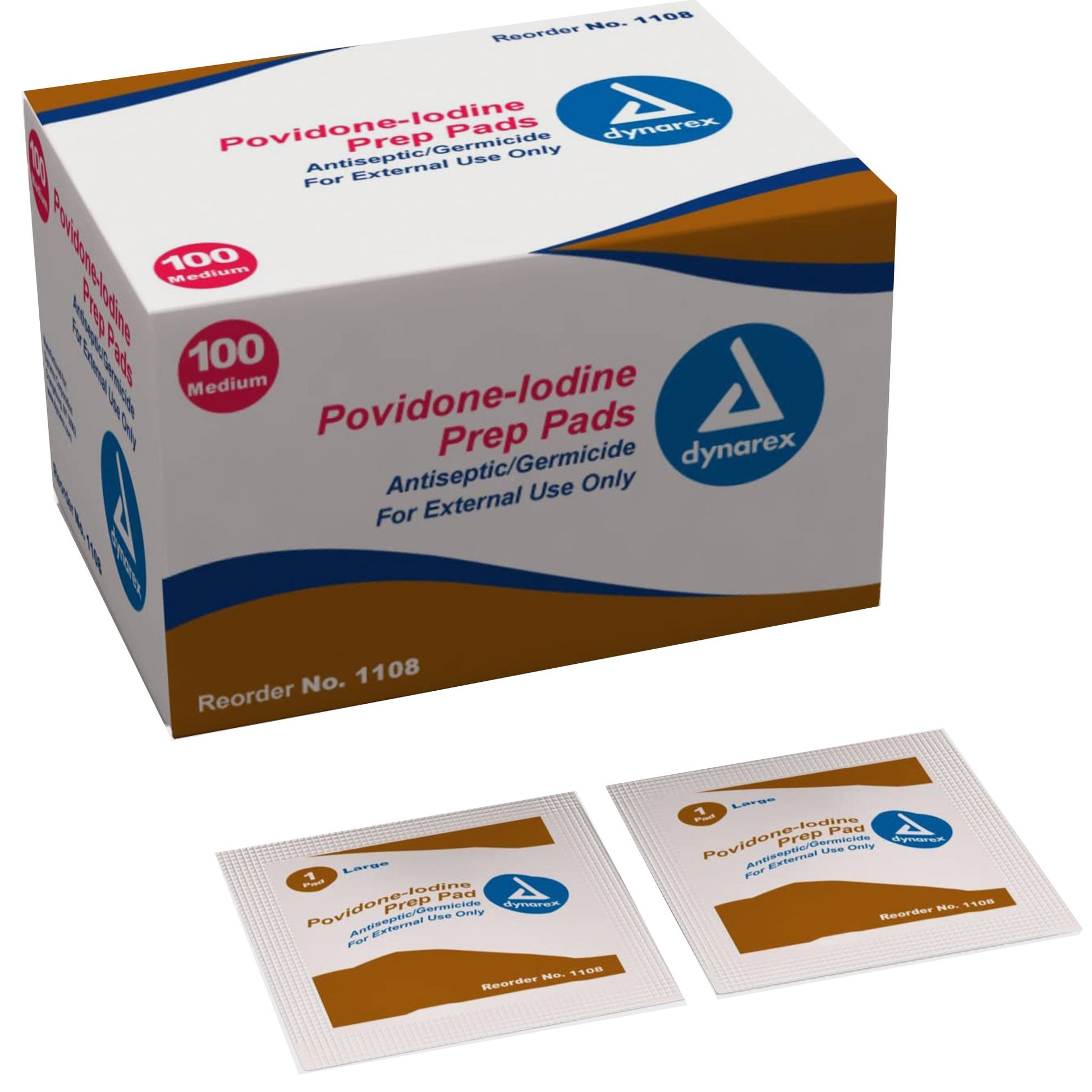 dynarex Povidone-Iodine Prep Pad, Antiseptic, nonwoven