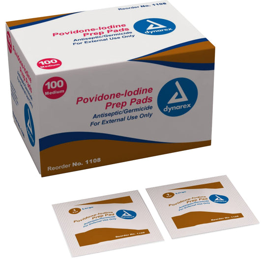 dynarex Povidone-Iodine Prep Pad, Antiseptic, nonwoven