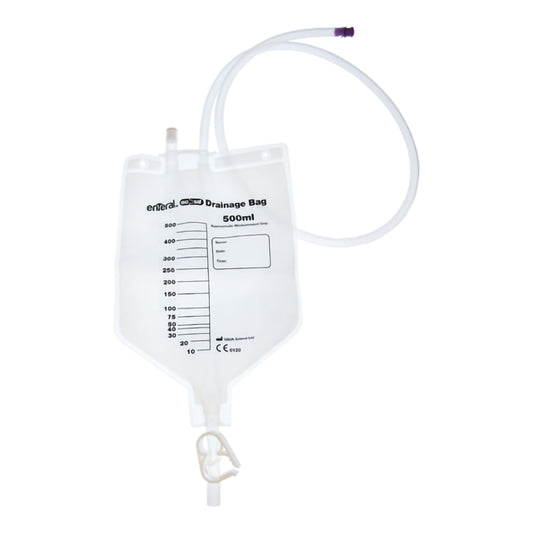Enteral Drainage Bag ENFit 50 cm Tubing 500 mL Sterile ENFit Connector Barrier