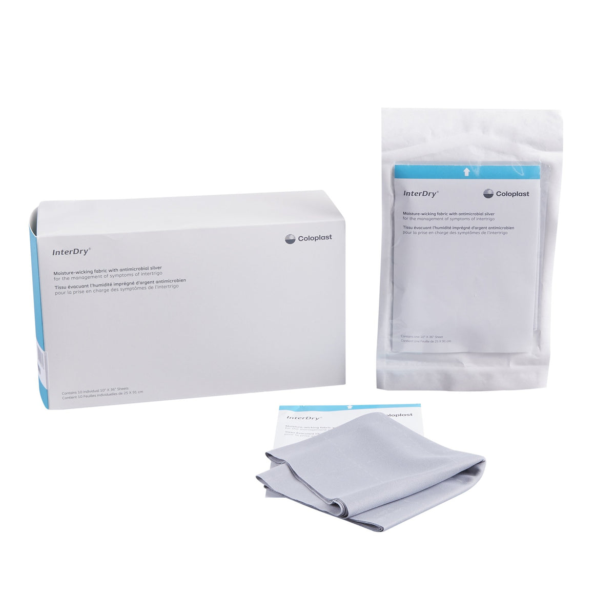 InterDry Silver Complex Textile, Skin Fold Management Material, 10 x 3 ...