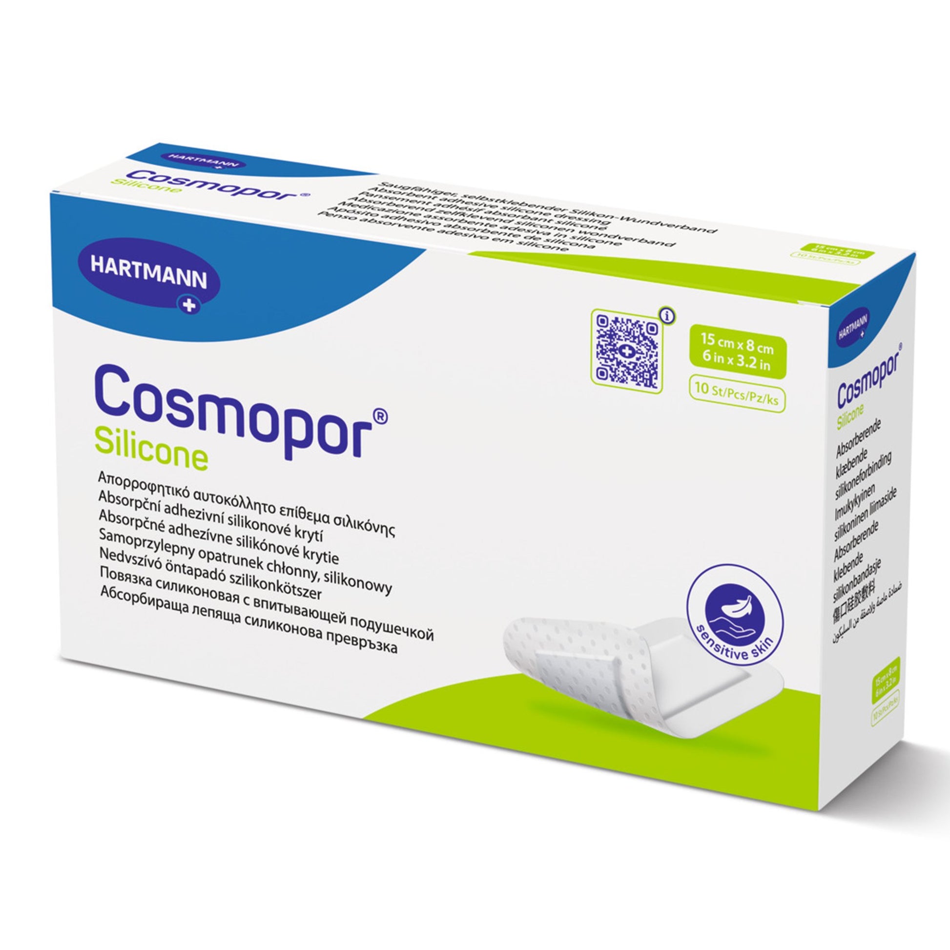 Island Dressing Cosmopor Silicone 3.2 X 6 Inch Rectangle Sterile Water Resistant Nonwoven Backing