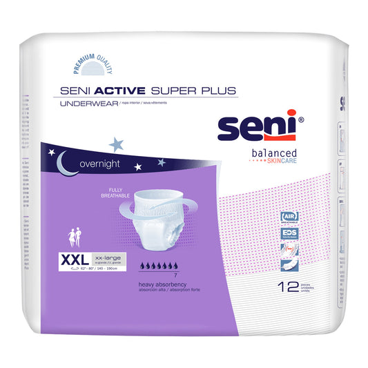 Seni Active Super Plus Overnight Heavy Absorbent Underwear, 2X-Large