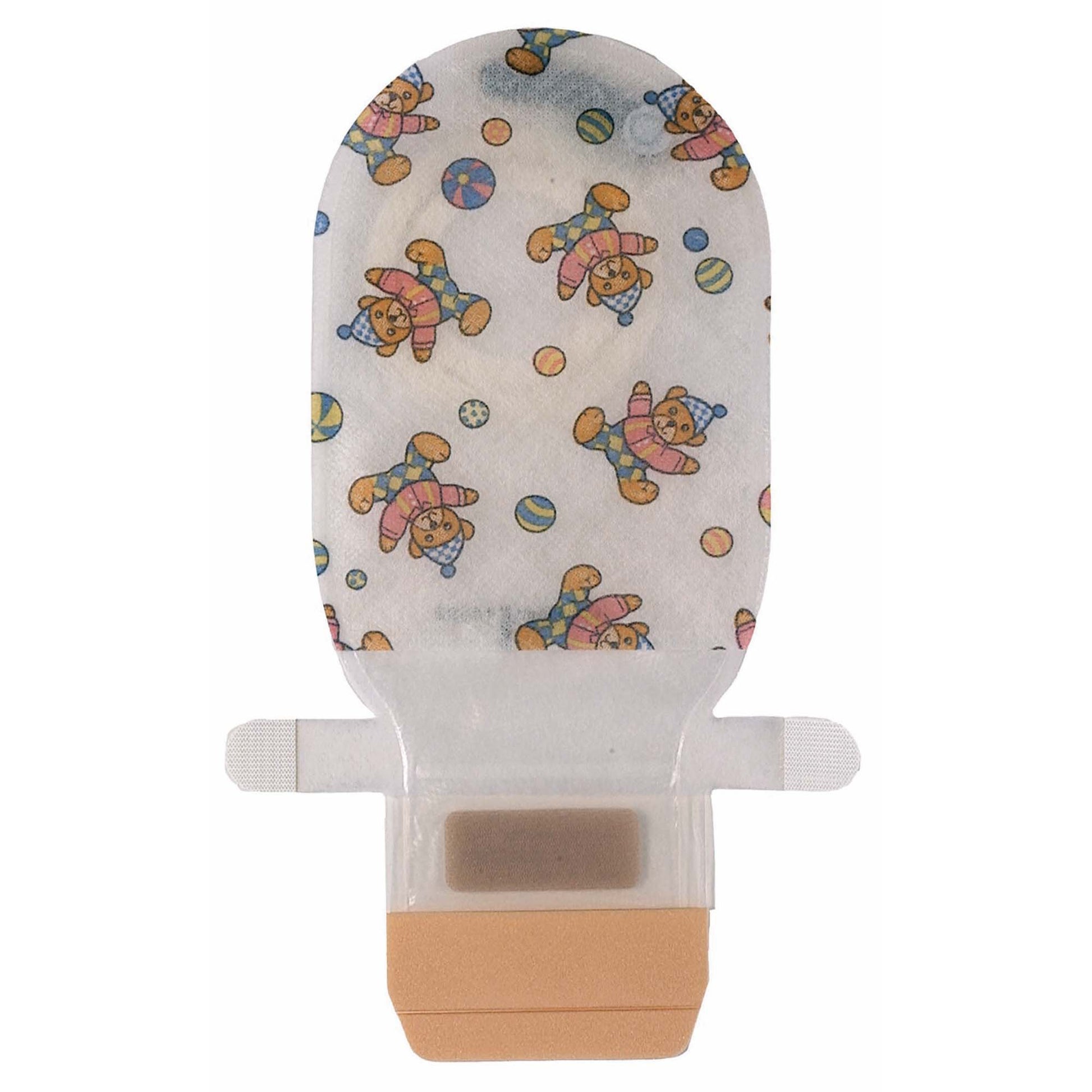Assura ColoKids™ Teddy Bear Design Colostomy Pouch, Orange Match