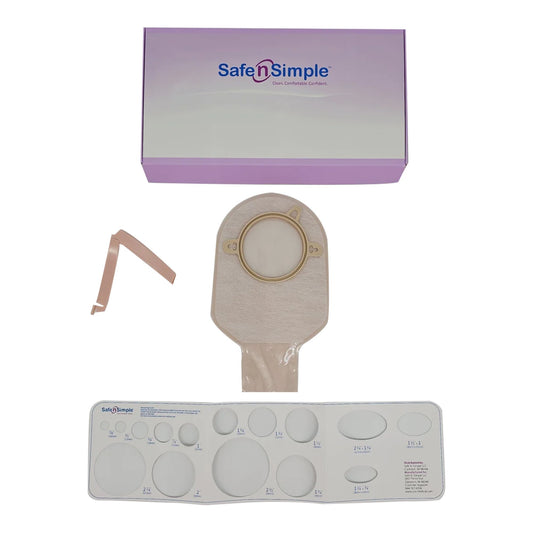 Ostomy Pouch Safe n Simple™ Two-Piece System 9 Inch Length Without Barrier Drainable