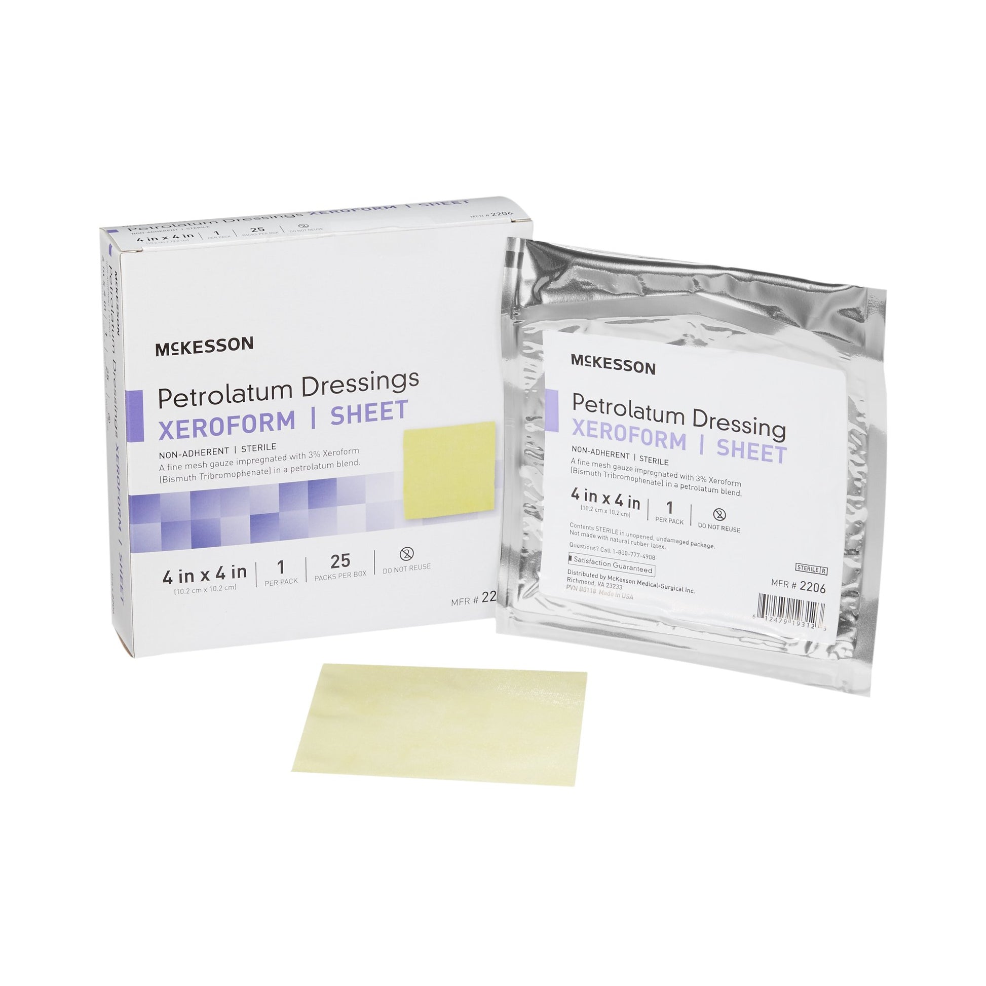 McKesson Xeroform Petrolatum Impregnated Dressing, 4 x 4 Inch