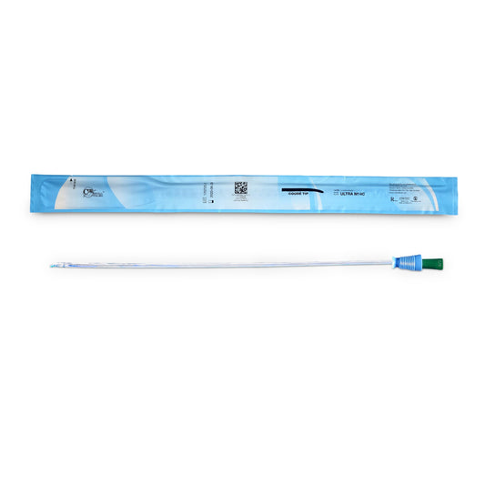 Cure Ultra Urethral Catheter, 14 Fr, Male, Coud